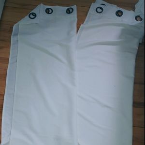 White Panel Curtains x 2 Lot Set